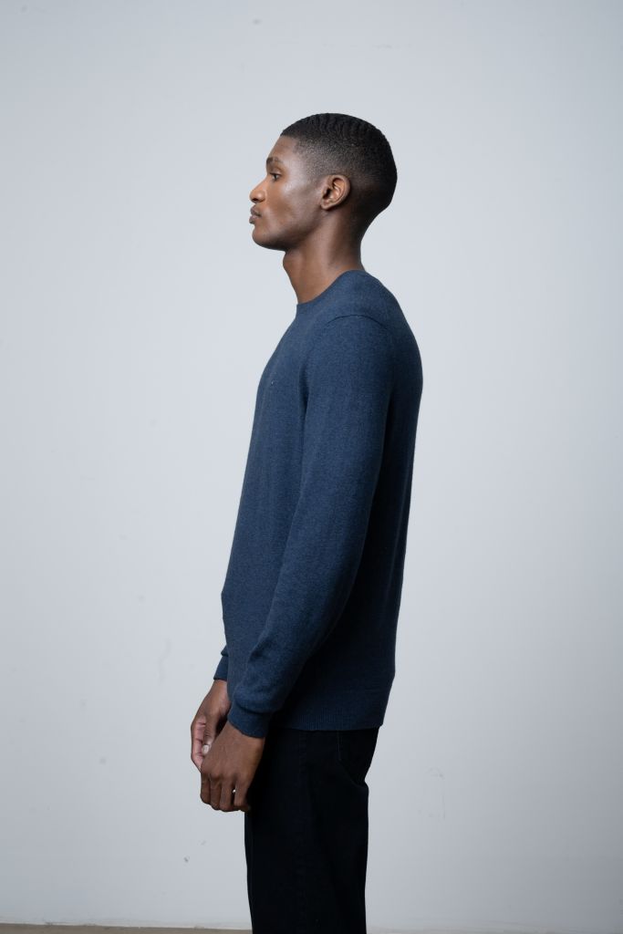 Premium Merino LS Knit in Navy