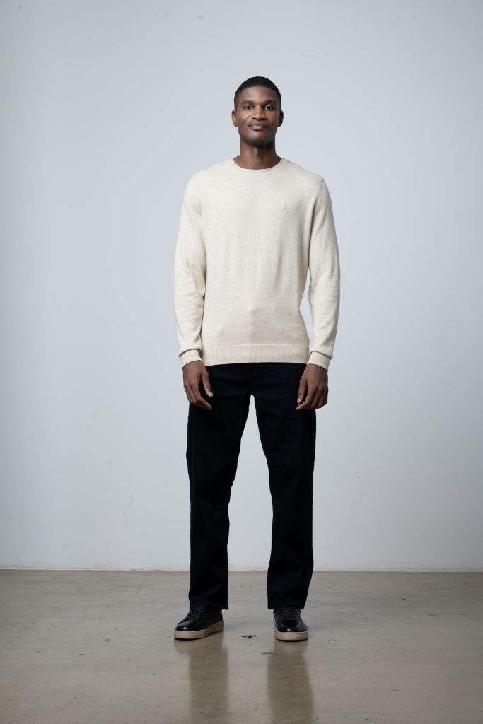 Premium Merino LS Knit in Stone