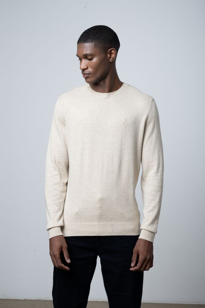 Premium Merino LS Knit in Stone