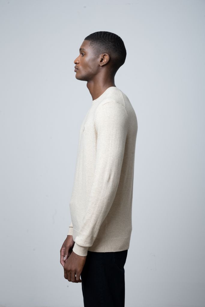 Premium Merino LS Knit in Stone