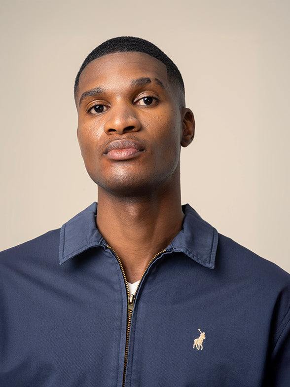 Cotton Harrington Jacket in Navy