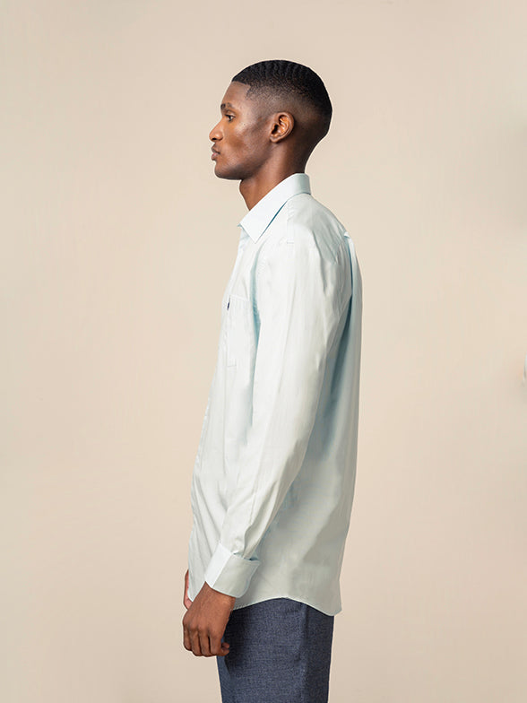 Finley Pocket Work Shirt in Light Blue