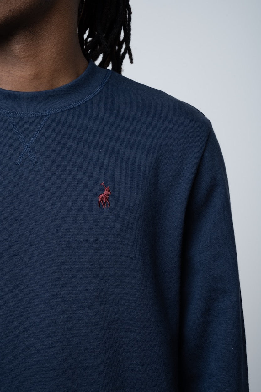 Long Sleeve Sweat Top in Navy