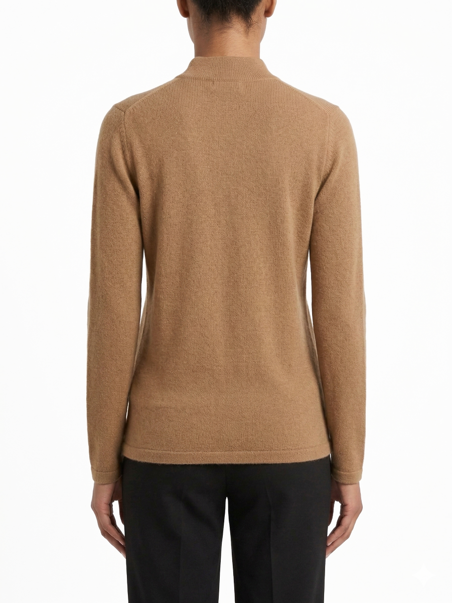 Amelia Mock Neck Knit in Stone
