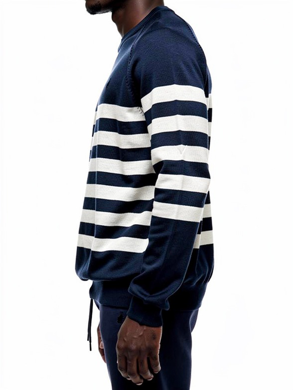 Stripe Long Sleeve Knit in Navy / White