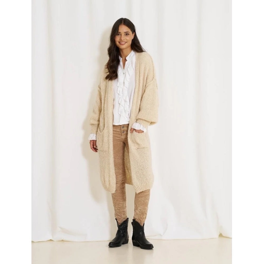 Lina Velvet Stretch Jeans in Beige