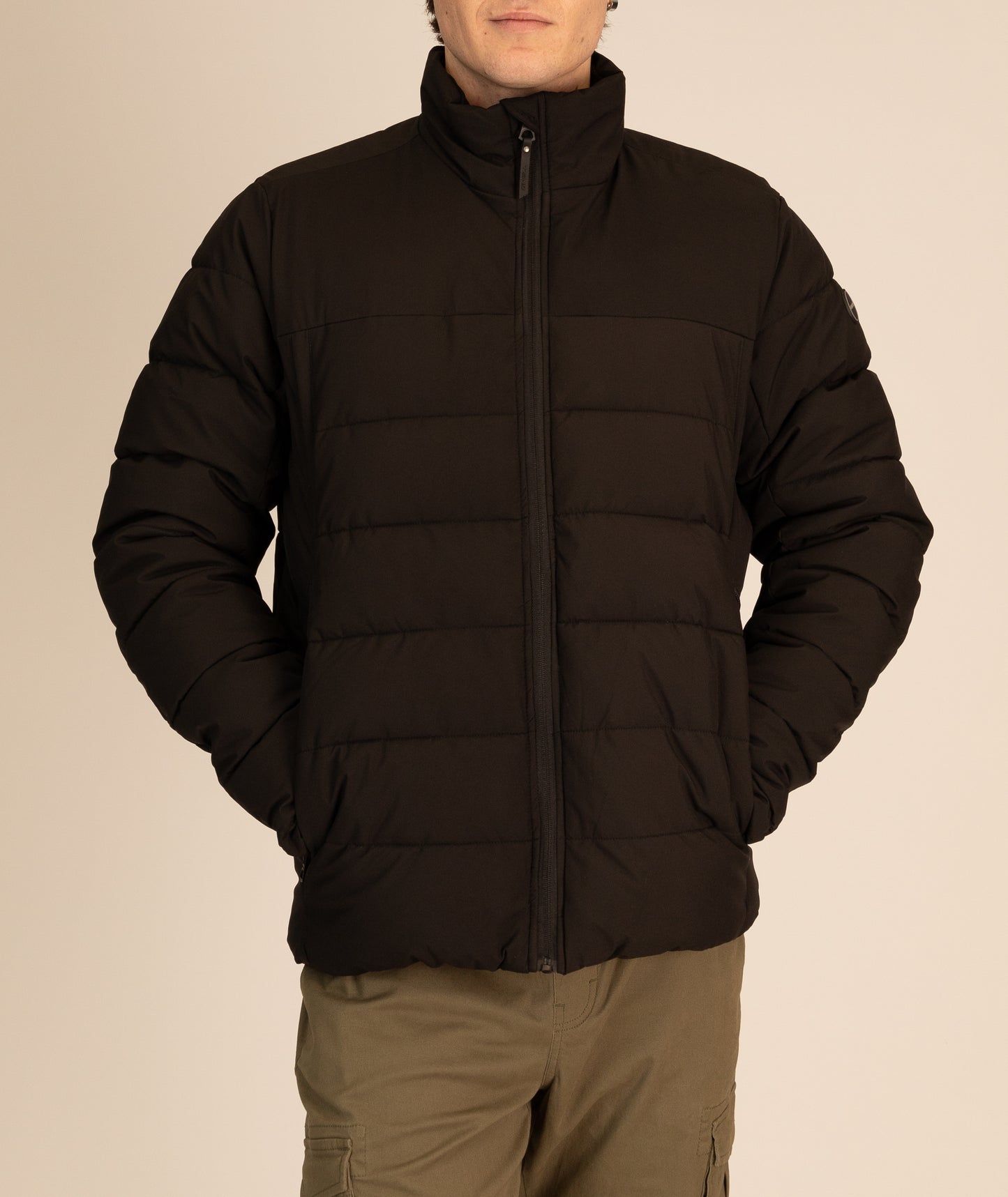 Trip Puffer Jacket in Black