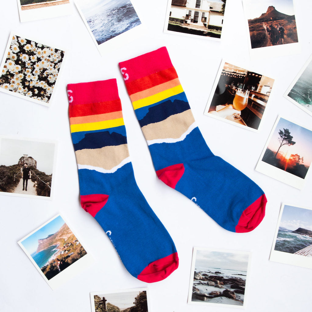 Cotton Table Top Sunset Socks