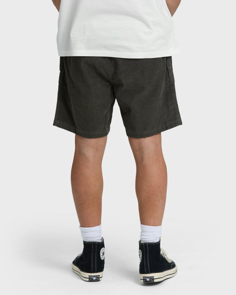 Larry Cord Shorts in Washed Black