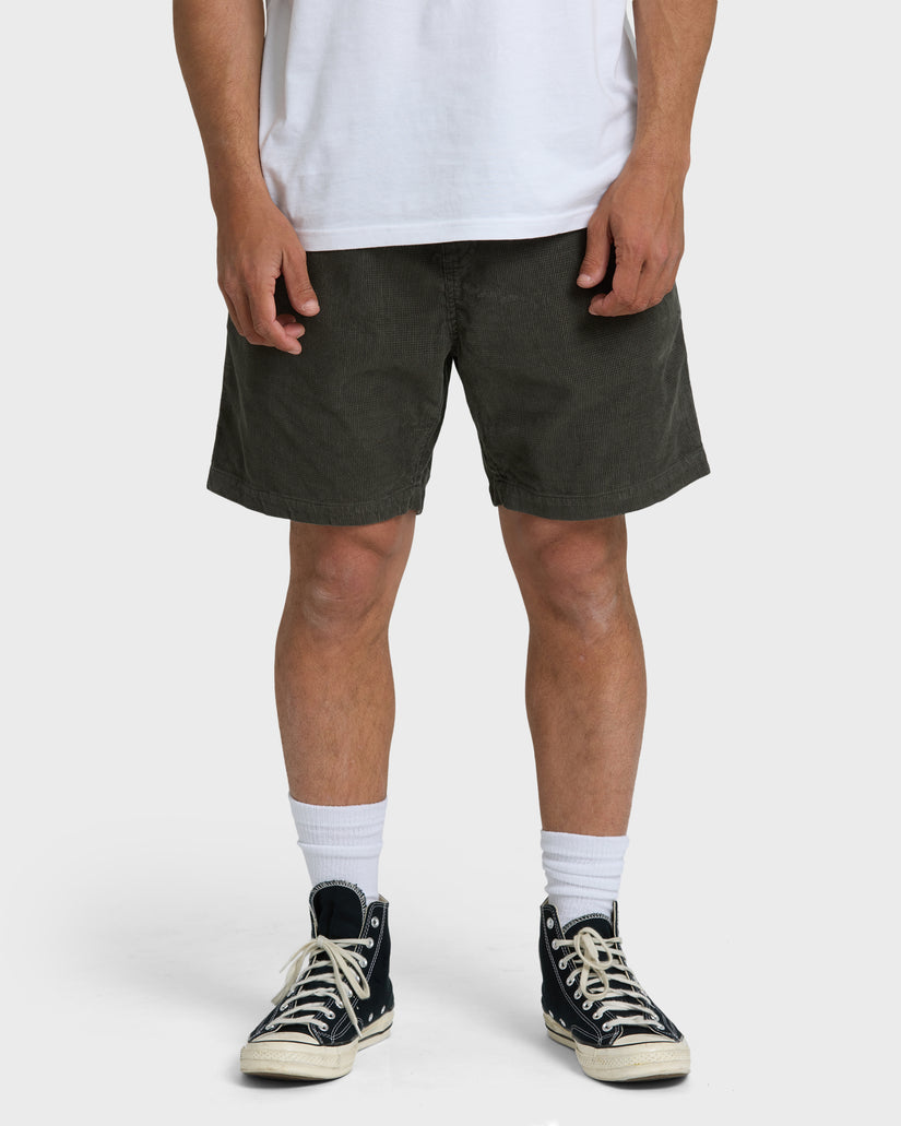 Larry Cord Shorts in Washed Black