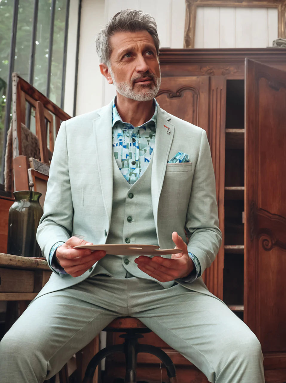Linen Trousers in Thyme