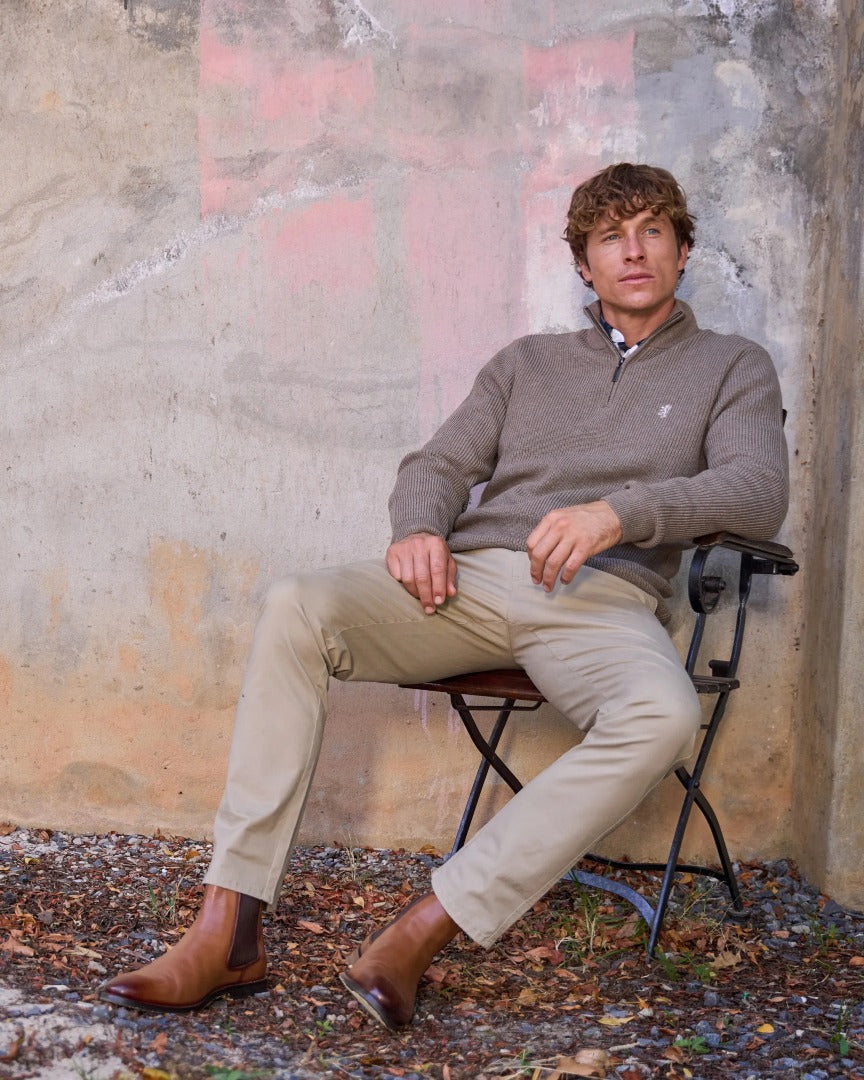Albert 1/4 Zip Wool / Cotton Blend Knit