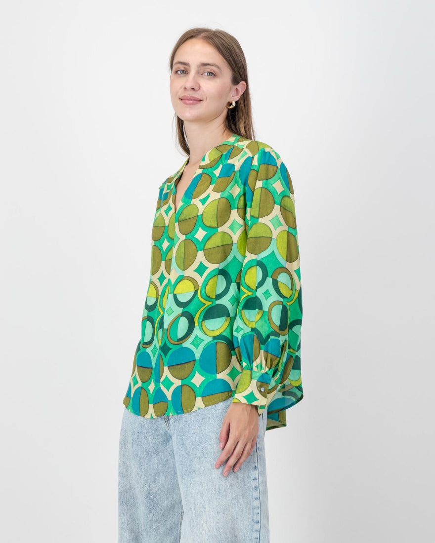 Half Circle Print Blouse