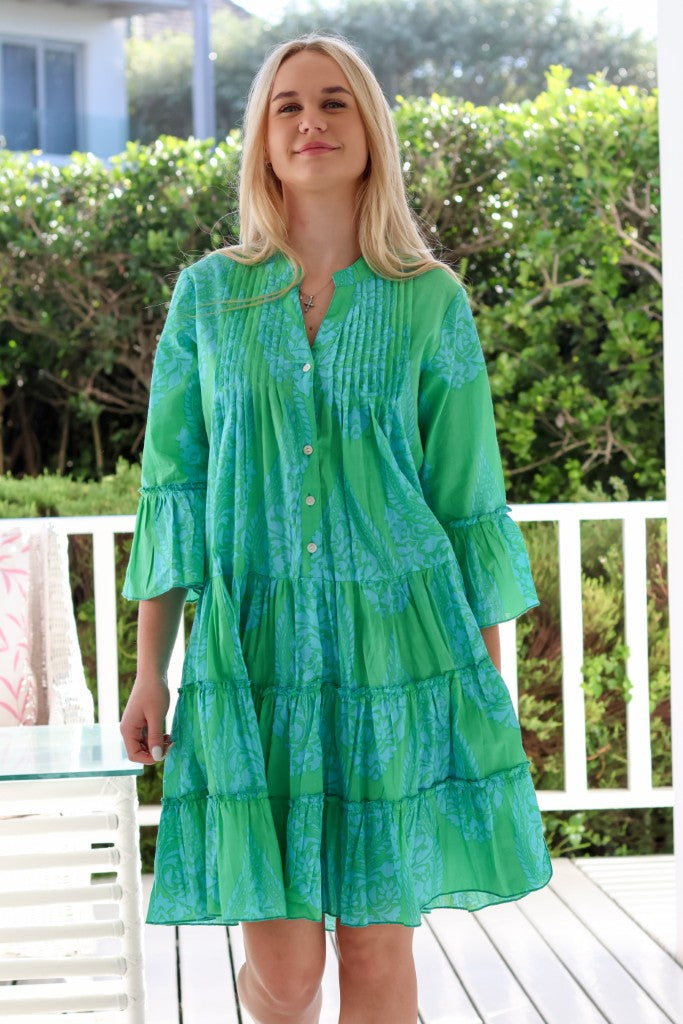 Boho Dress in Green / Blue