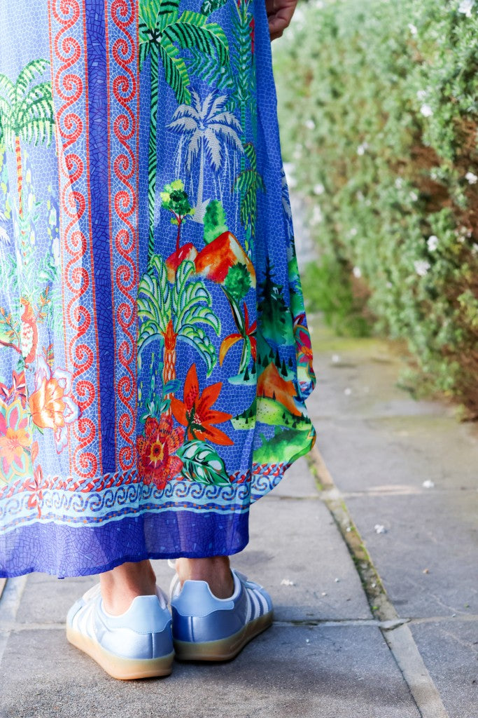 Arlene Raglan Maxi Dress in Turquoise