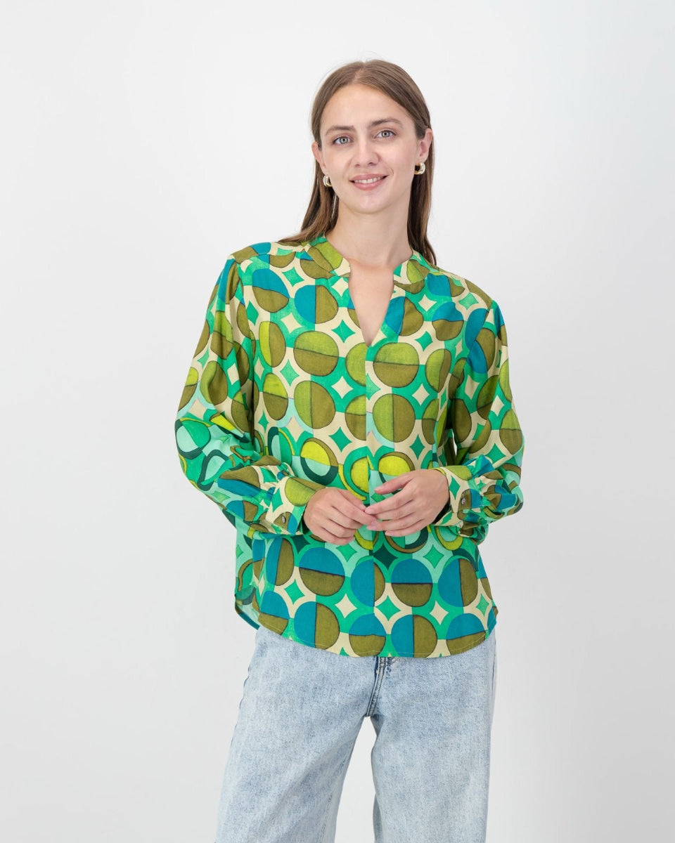 Half Circle Print Blouse