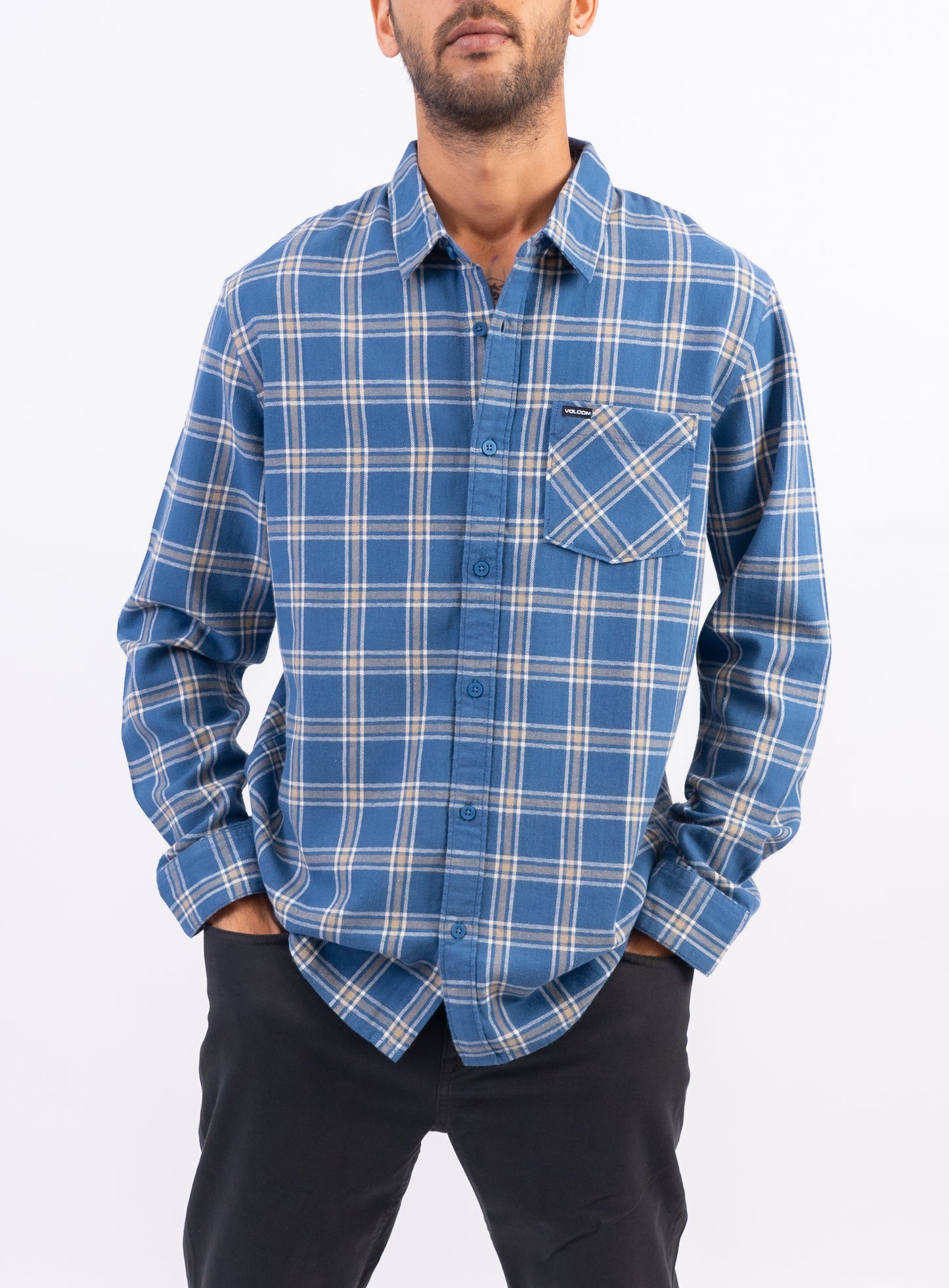 Loreto Flannel Shirt in Smokey Blue