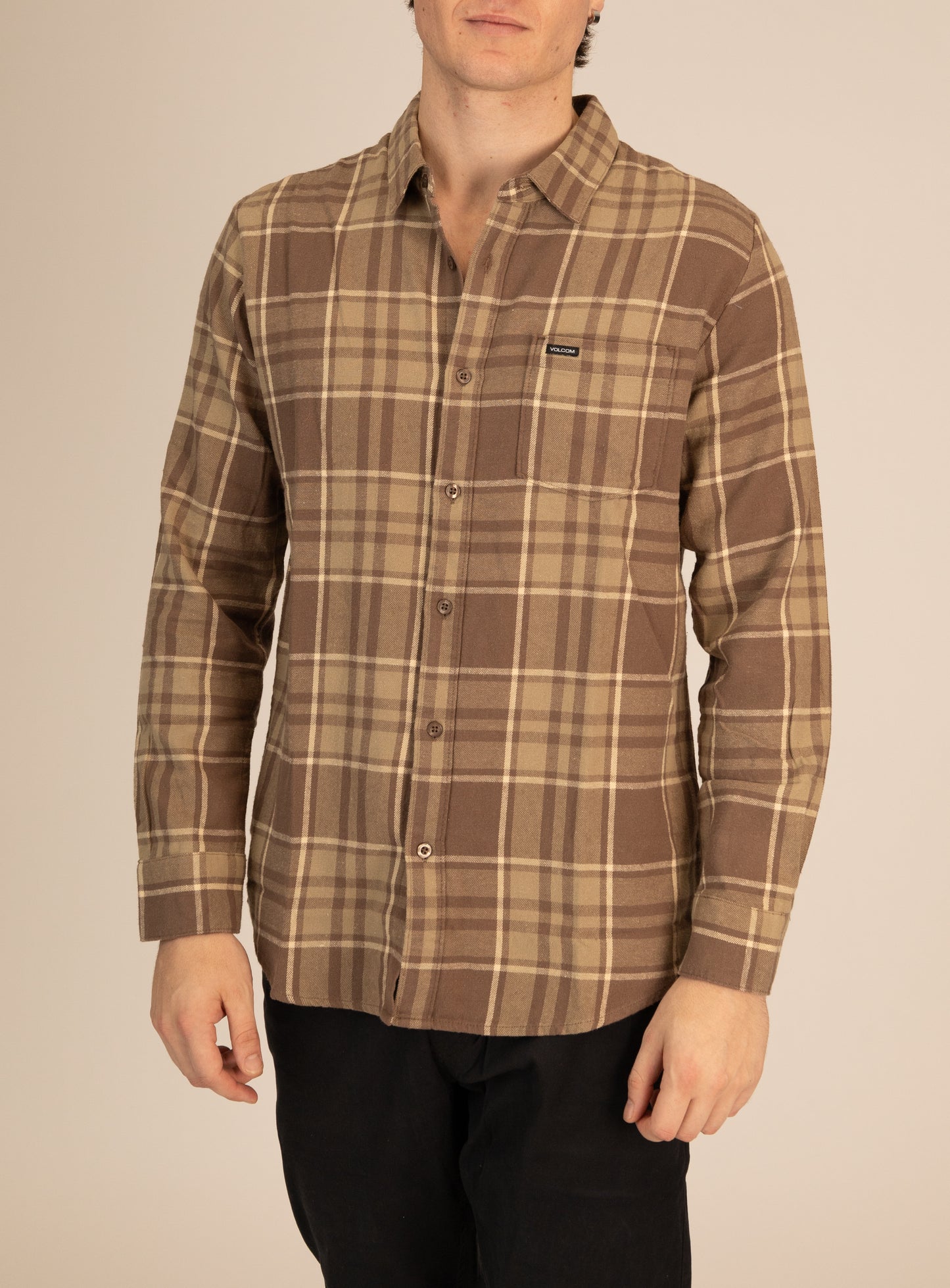 Leland Flannel Shirt in Mushroom