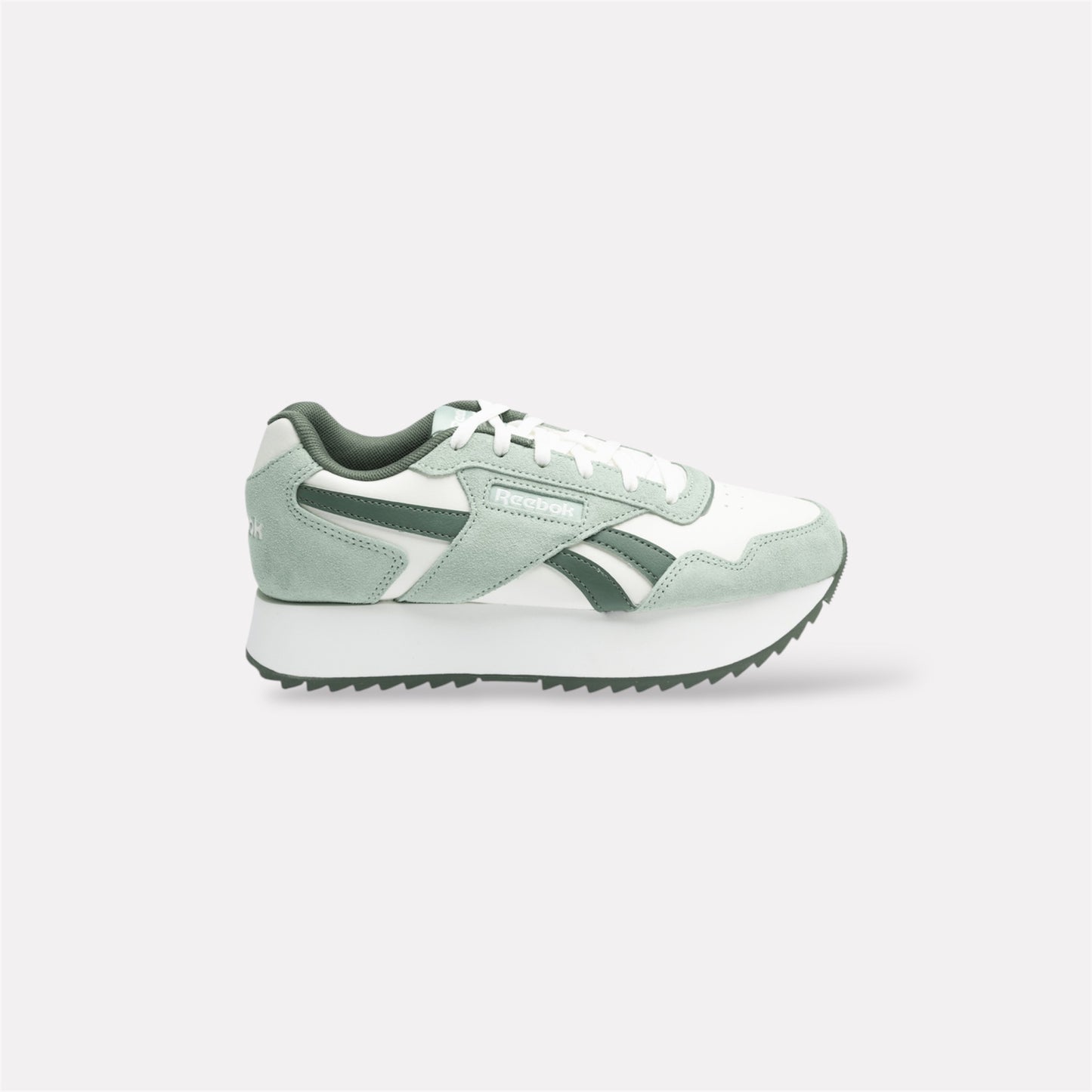 Glide Ripple Double Sneaker in Chalk / Hybrid Green / Breakaway Green