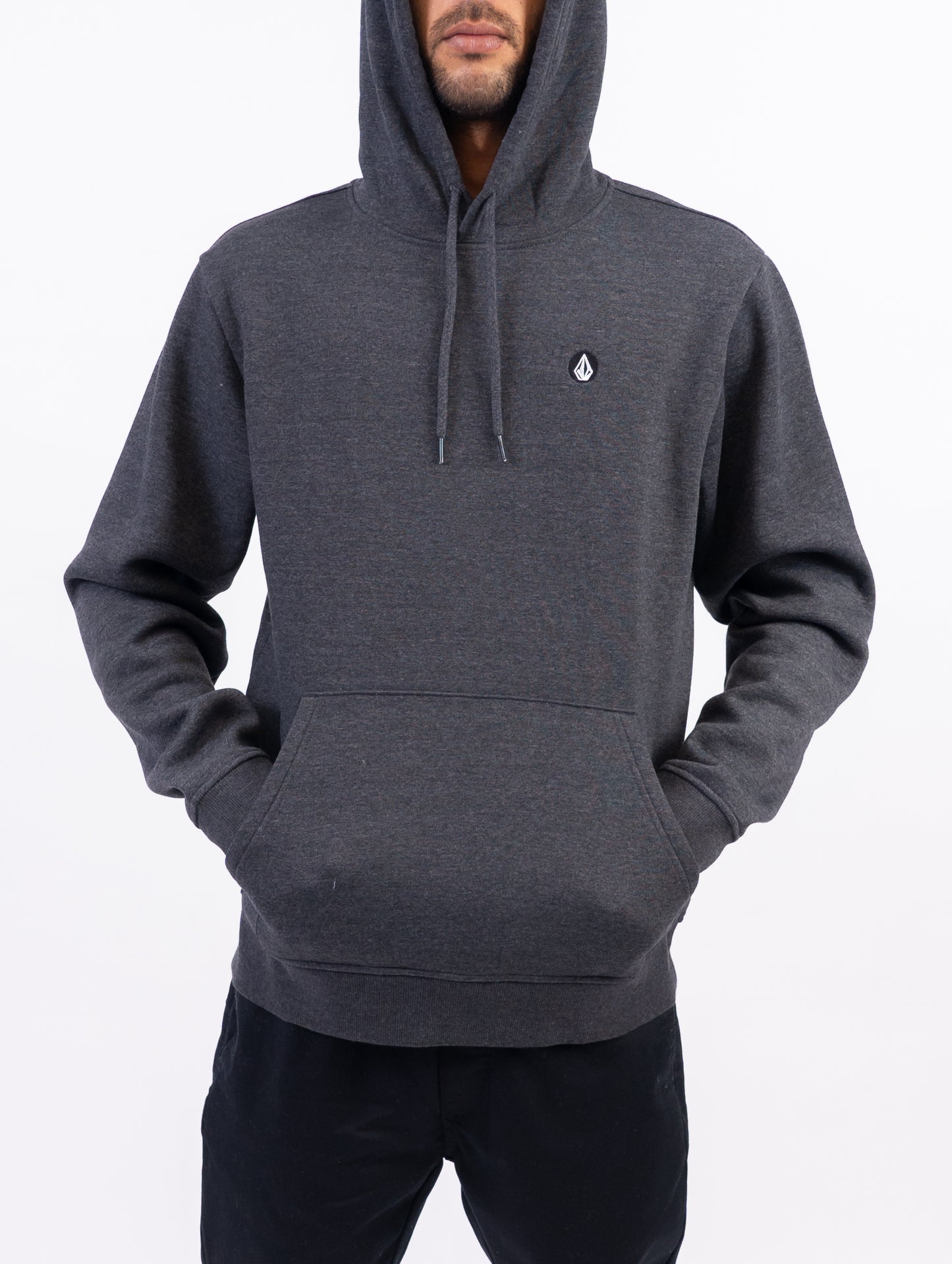 Foreman Fleece Hoodie in Heather Black