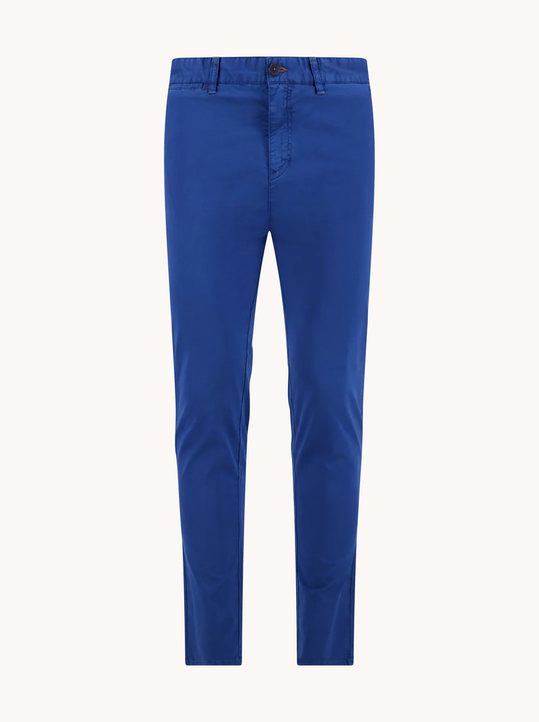 Cotton Blend Garment Dyed Chinos in Cobalt
