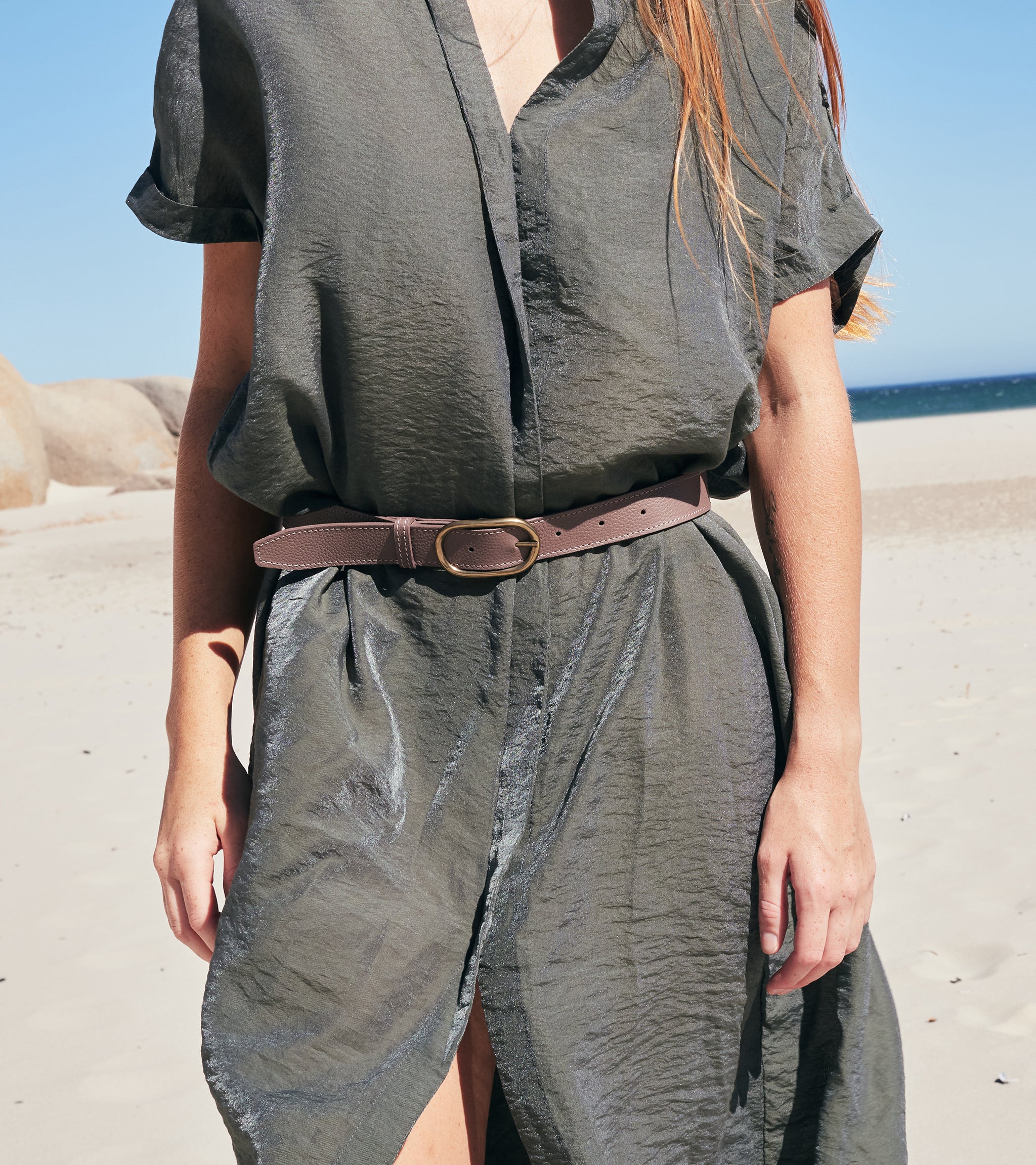 Oval Big Sis Leather Minimalist Belt