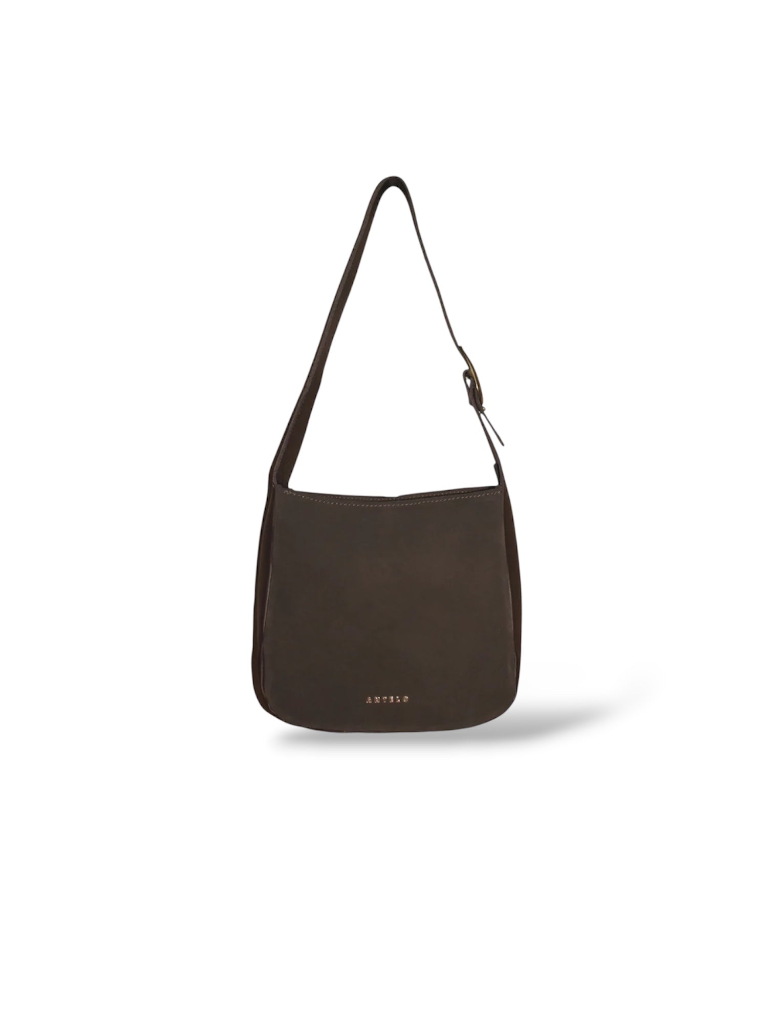 Buckley Unlined Leather Hobo Shoulder Bag in Choc Ganache & Brown