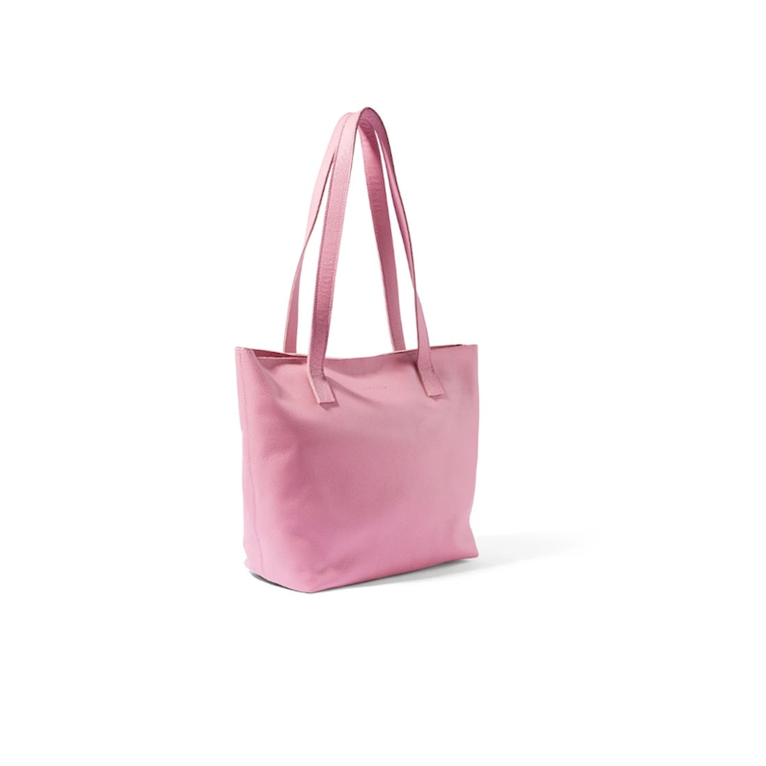 Emmy Unlined Leather Tote with Zip in Sunset Pink