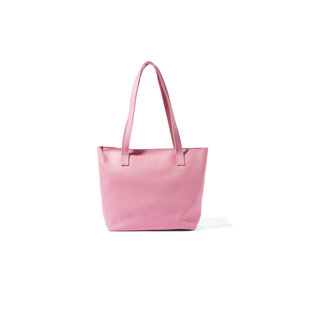 Emmy Unlined Leather Tote with Zip in Sunset Pink