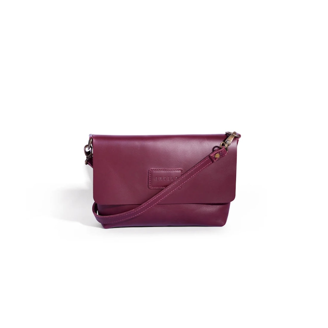 Jeanie Leather Crossbody in Merlot