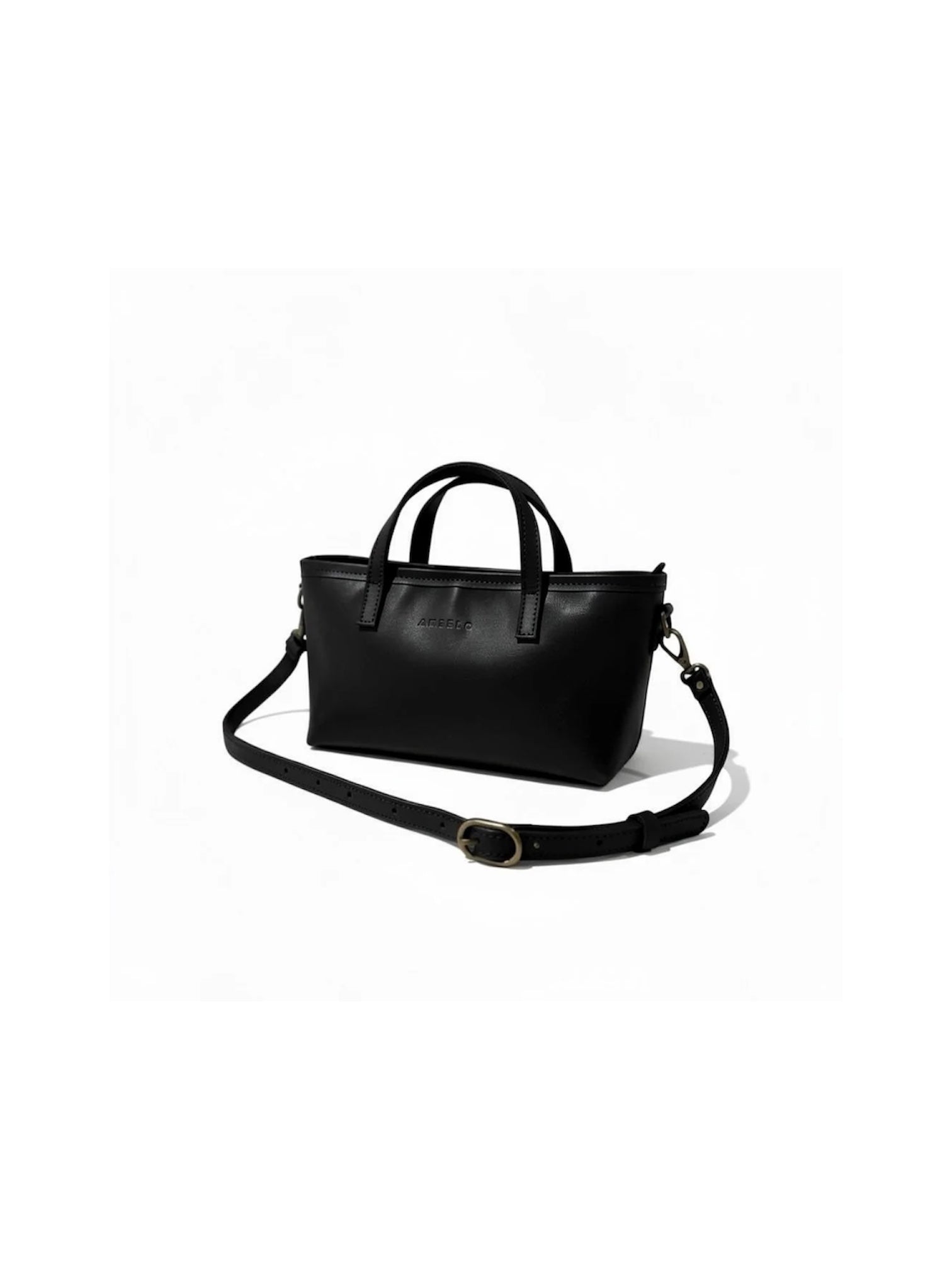 Zeta Mini Leather Crossbody Tote in Black