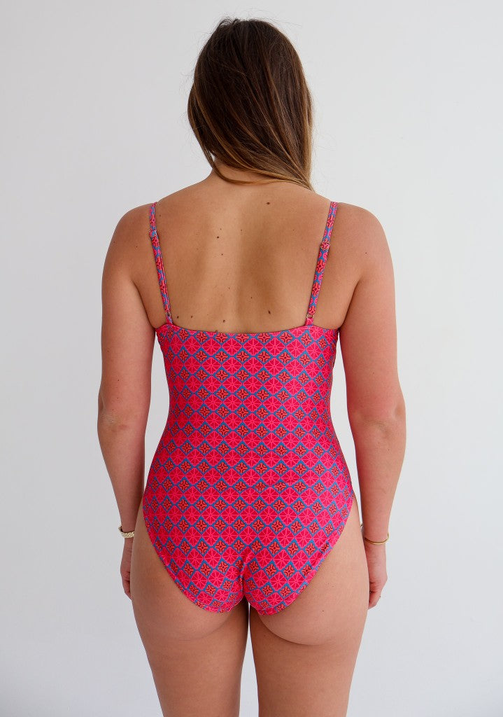 Lily Round Neck One Piece in India Pink