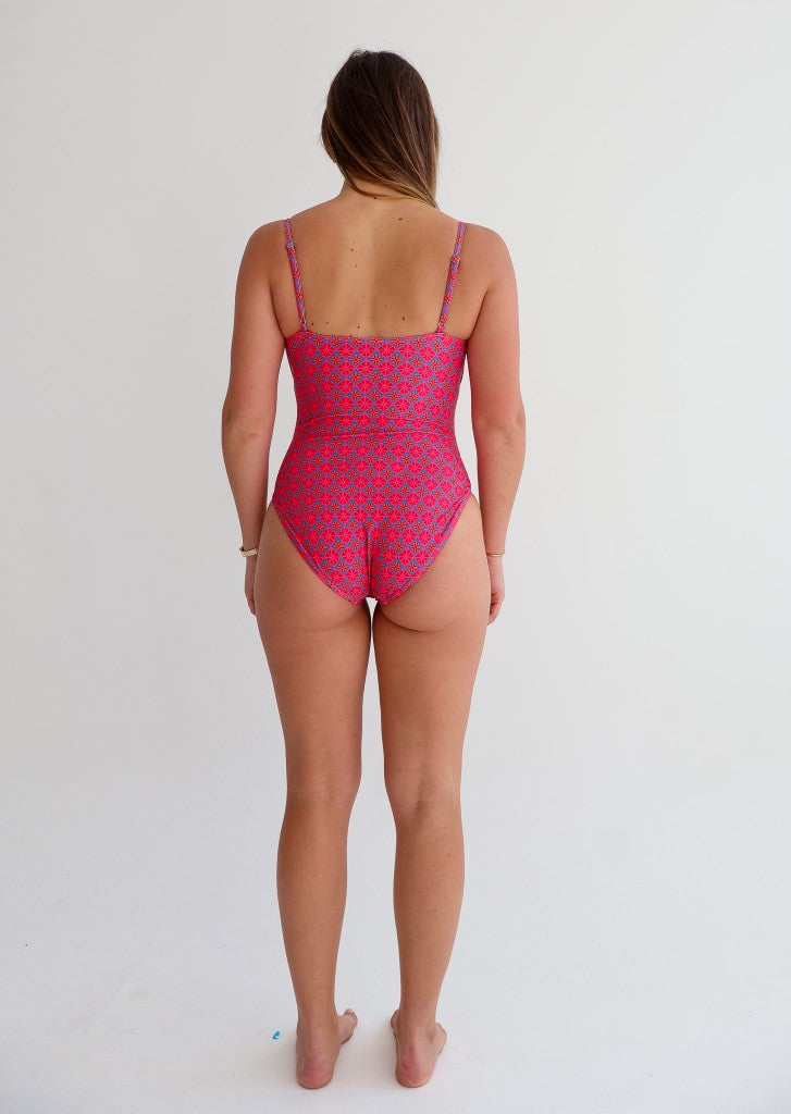 Lily Round Neck One Piece in India Pink