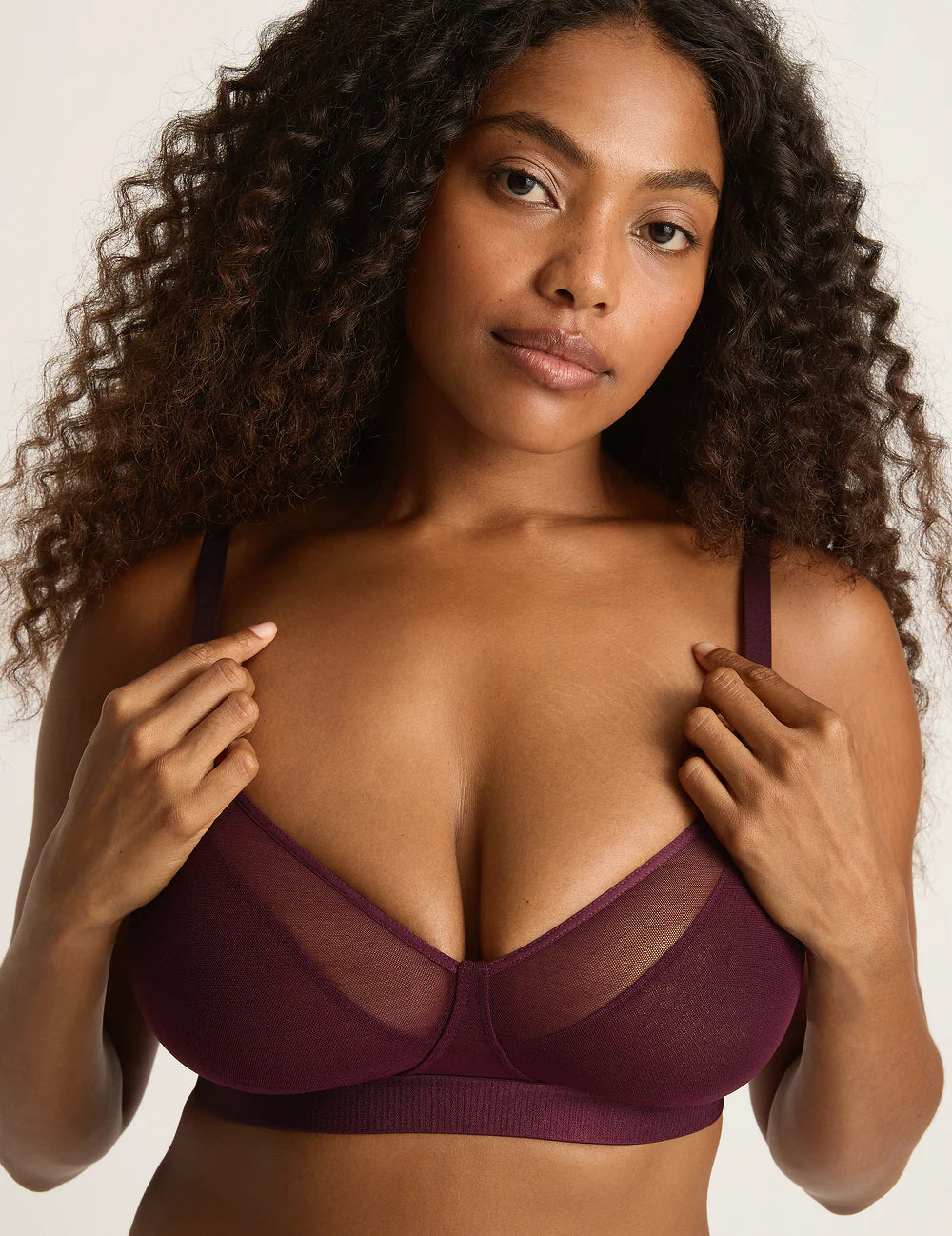 FreeMesh Full Bust Wireless Bra in Fig