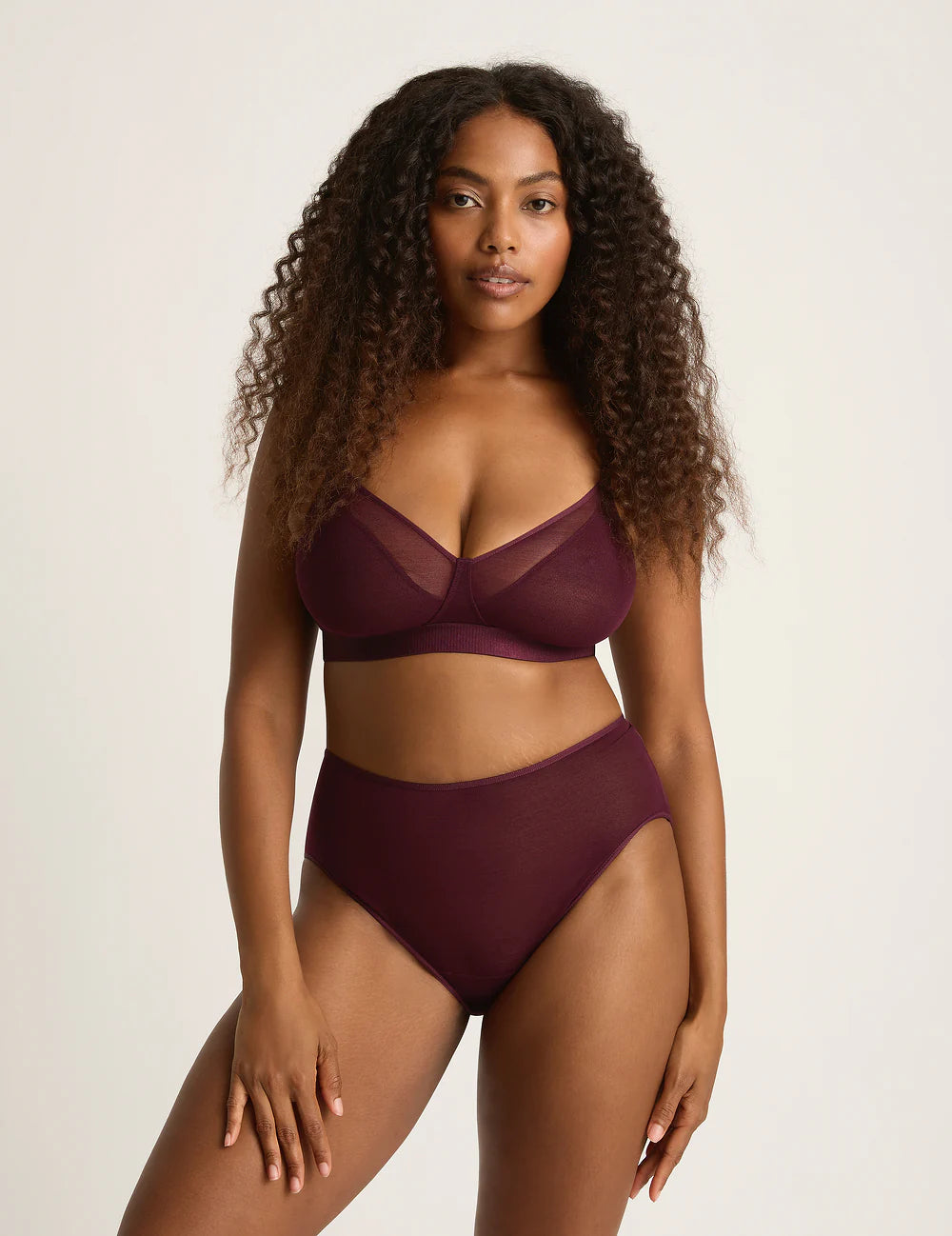 FreeMesh High Cut Full Briefs in Fig