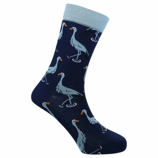 Blue Crane Bamboo Socks