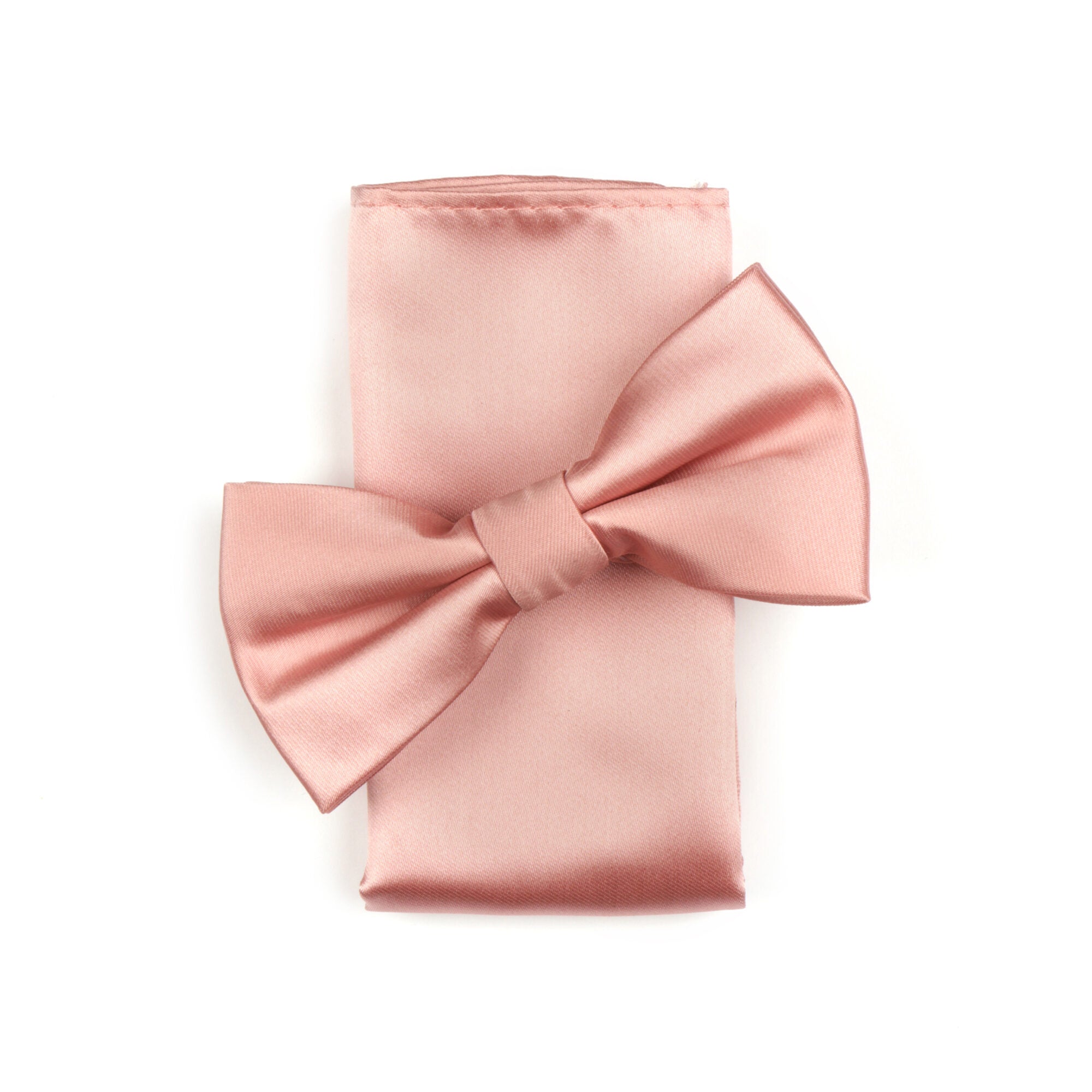 Bow Tie With Matching Pocket Square in Dusty Pink