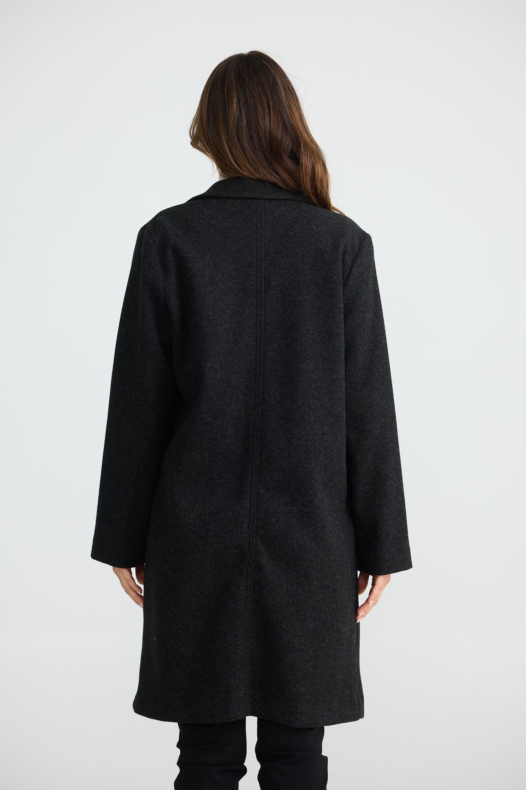 Bella Coat in Black Marle