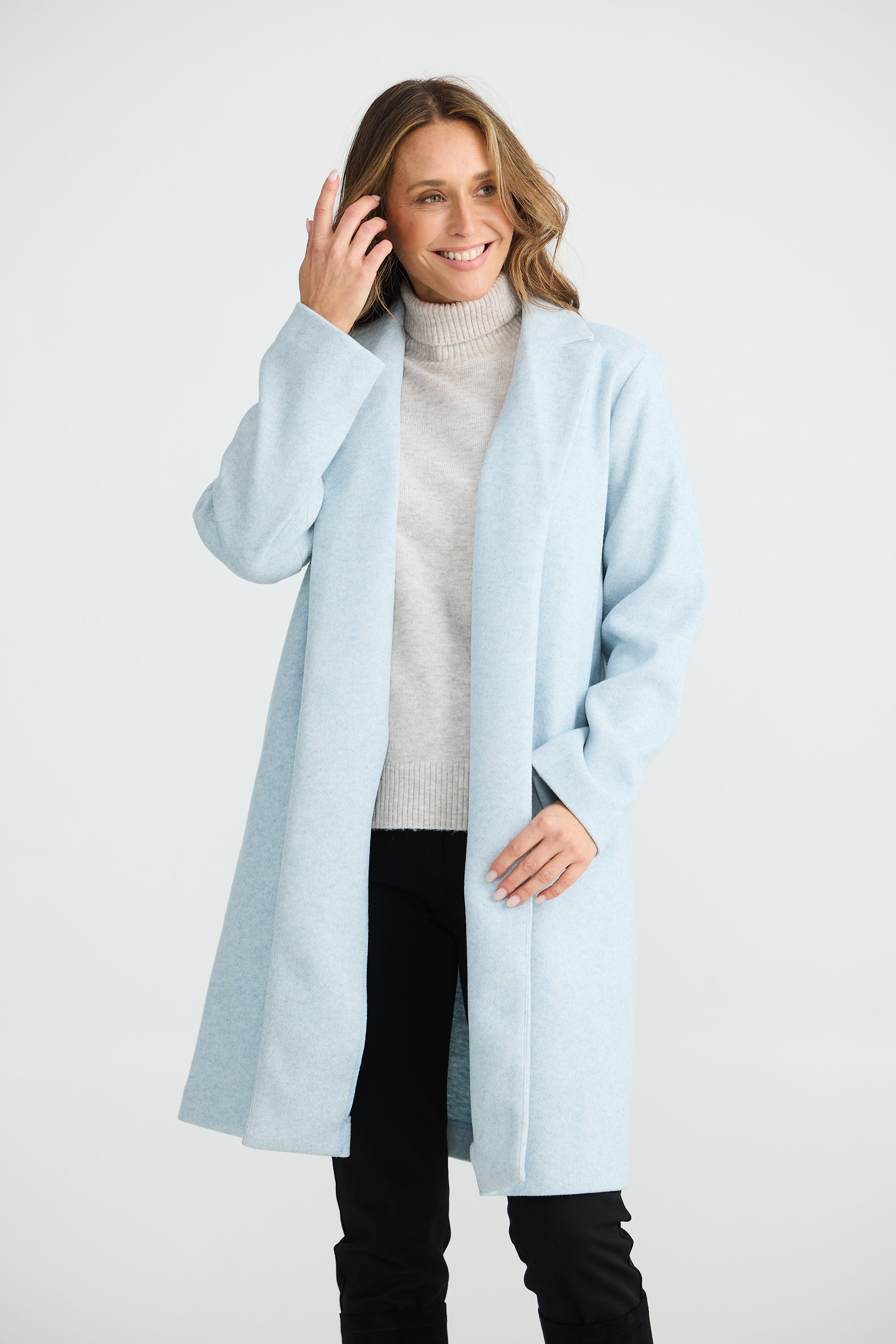 Bella Coat in Ice Blue Marl