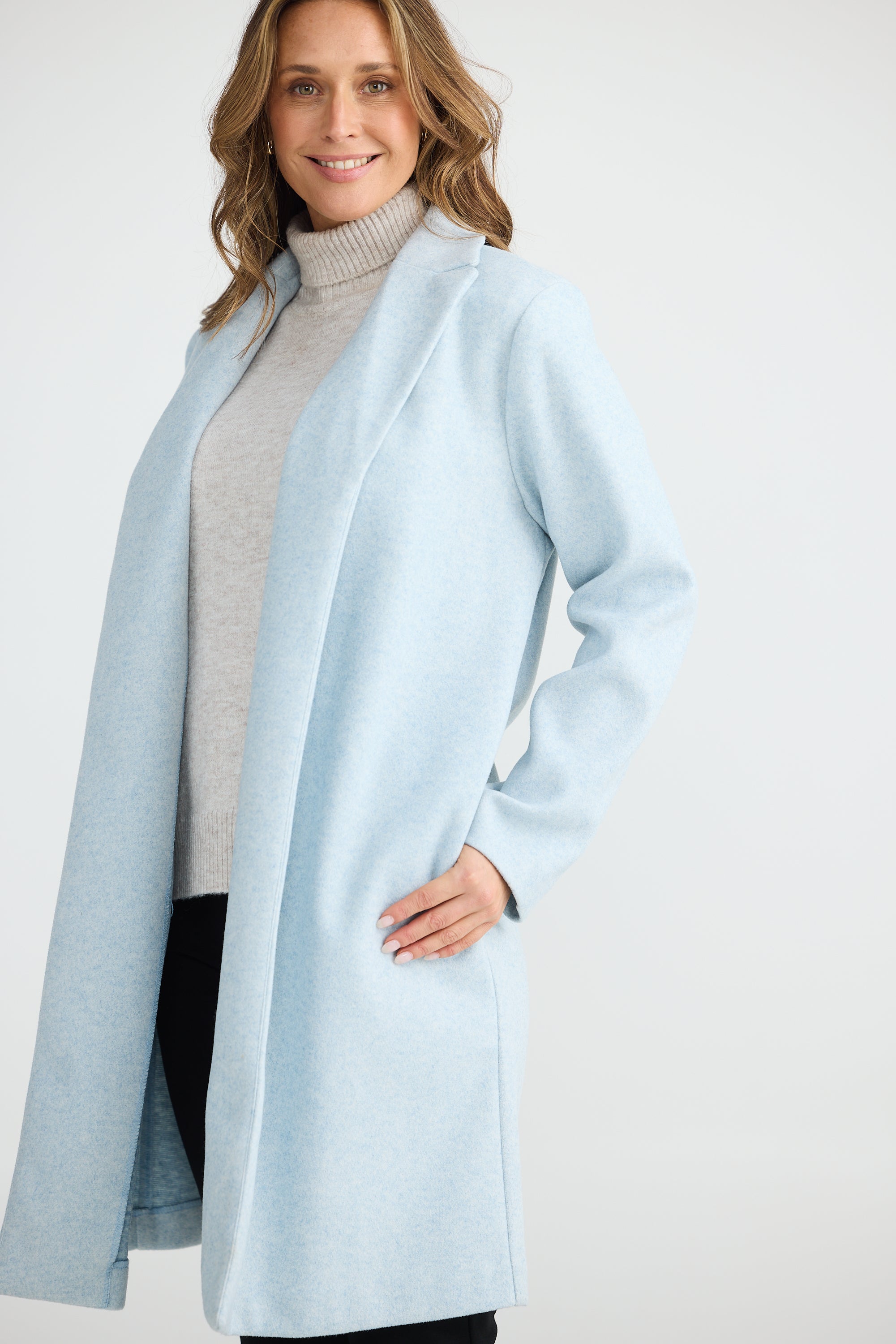 Bella Coat in Ice Blue Marl