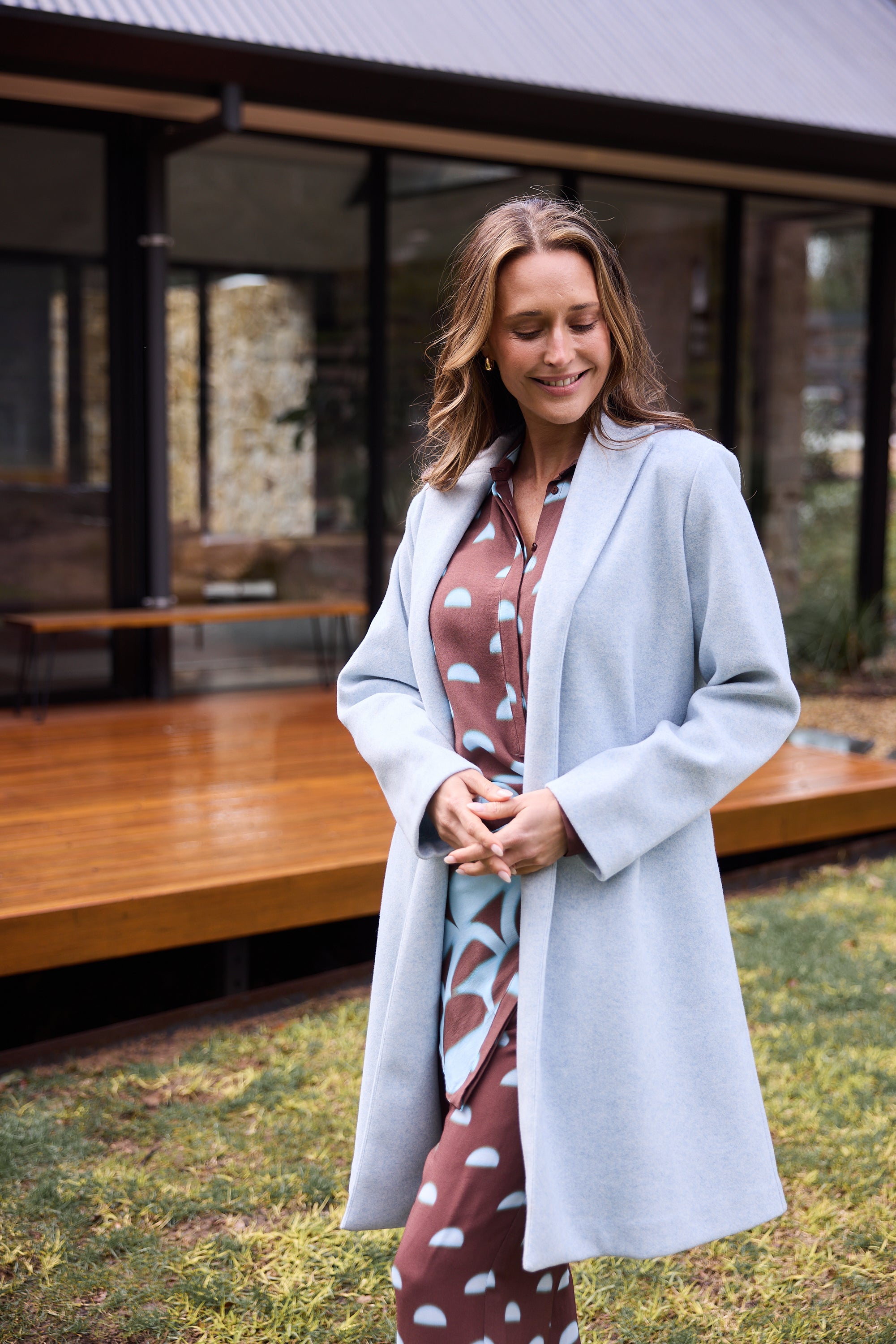 Bella Coat in Ice Blue Marl