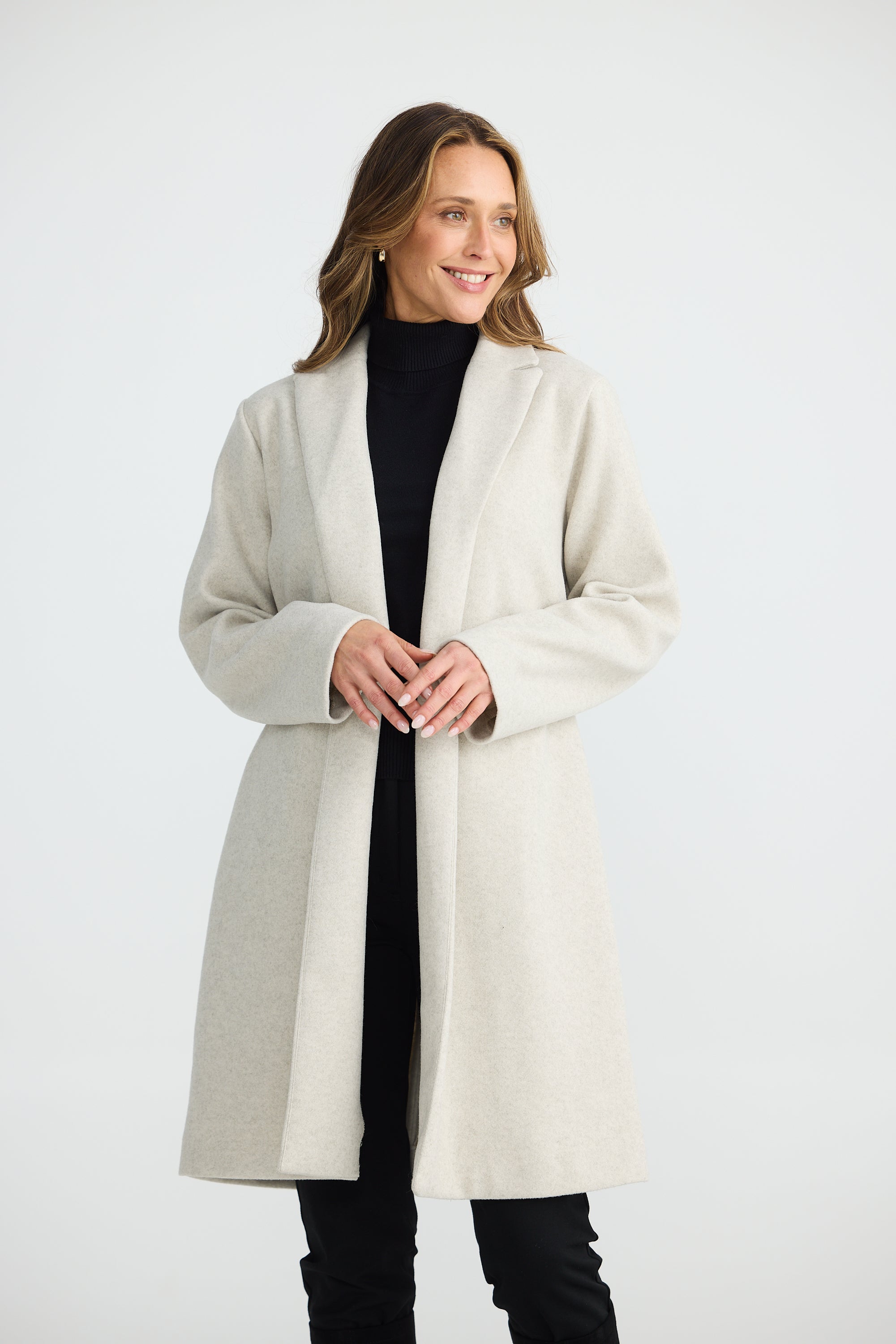 Bella Coat in Oat Marle