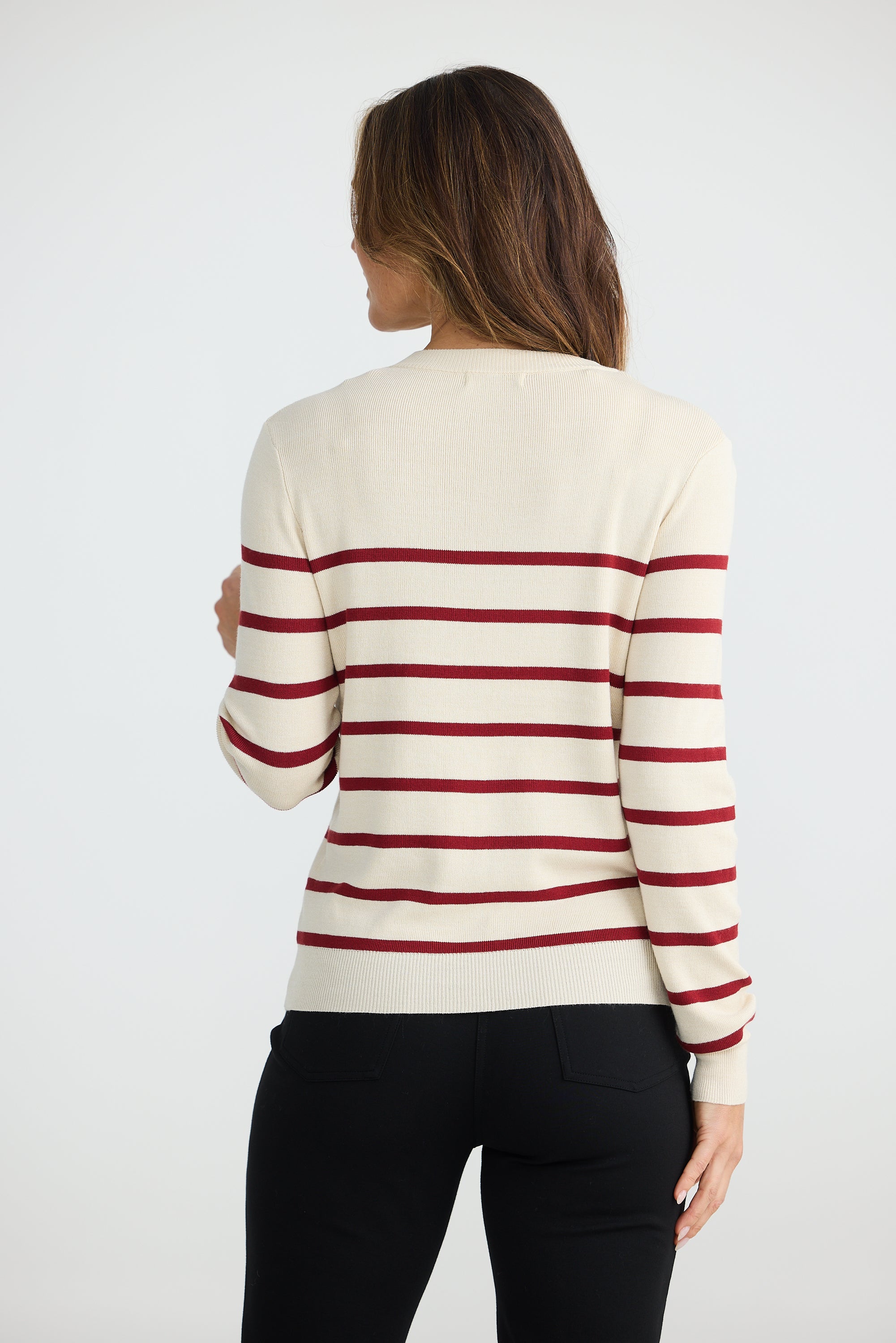 Cleo Knit in Oatmeal / Berry