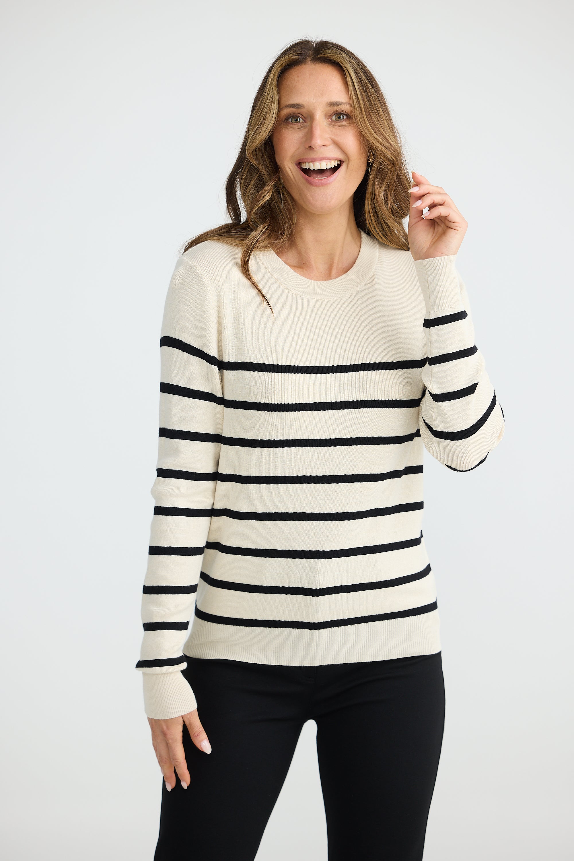 Cleo Knit in Oatmeal / Black