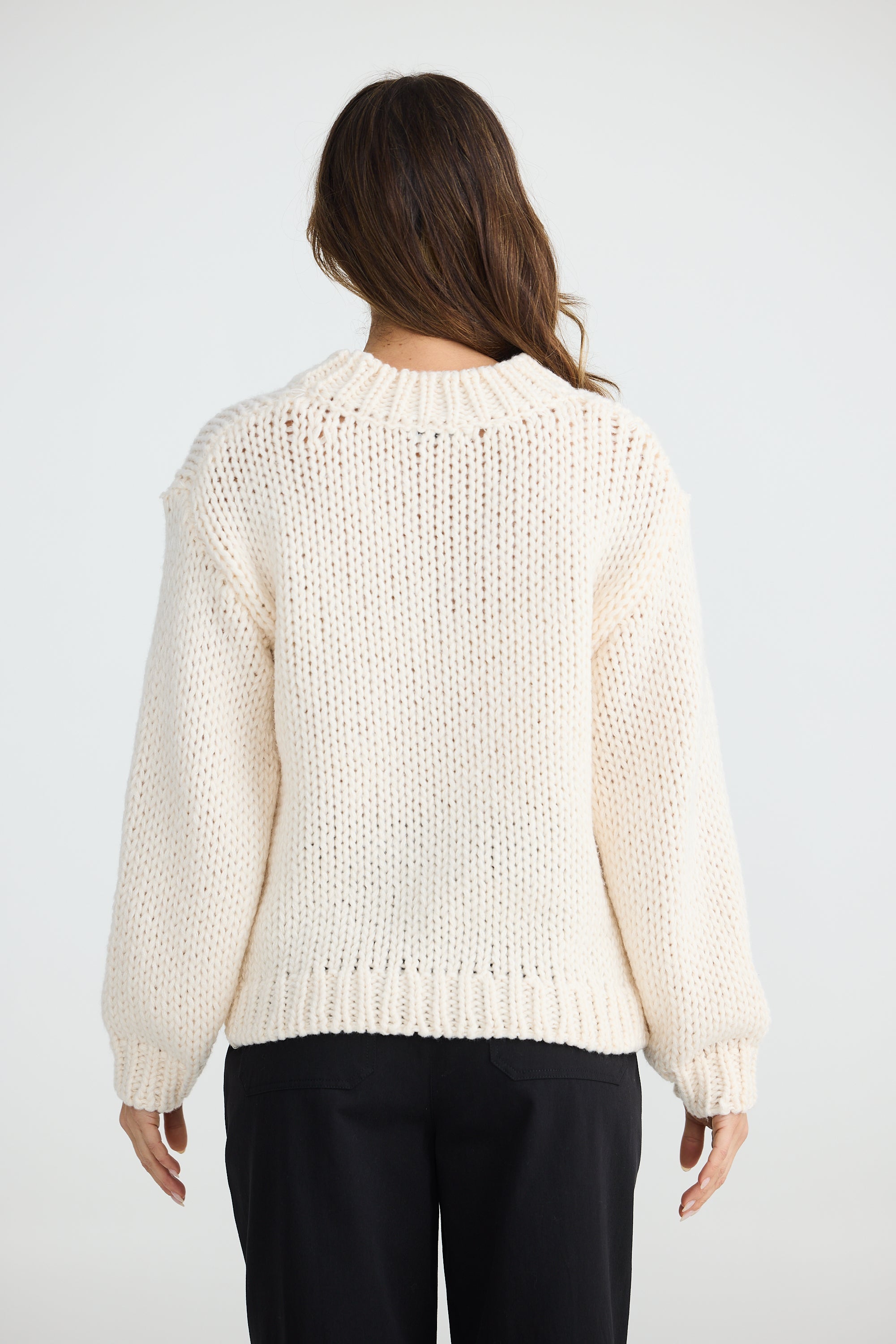 Heart on My Sleeve Knit in Off White / Black