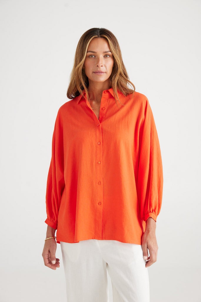 Monty Mandarin Linen Blend Shirt