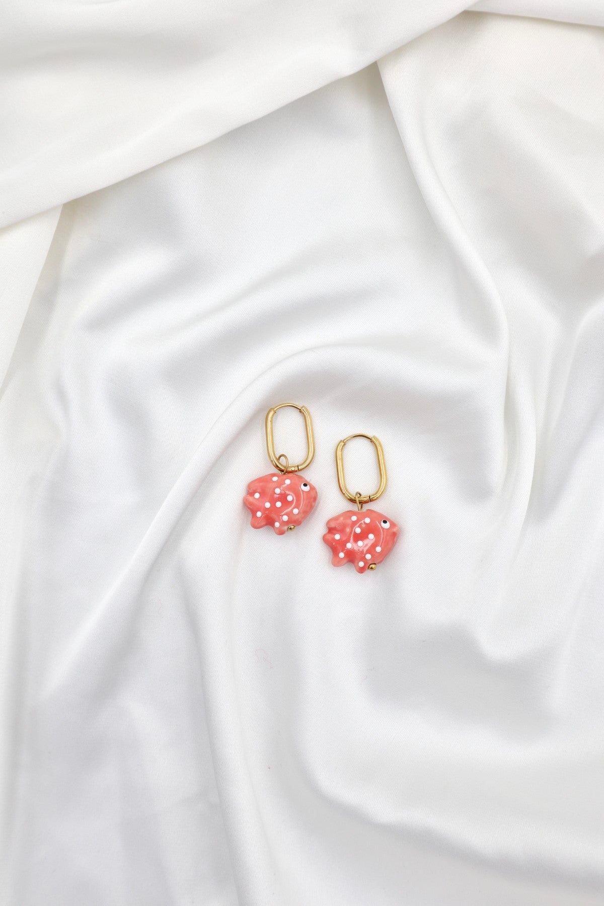 Baixa Charm Hoops in Coral Fish