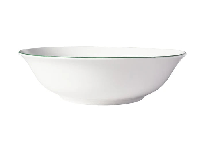 Basics Edge Rim Soup / Pasta Bowl in White / Green / 20 x 5.5cm