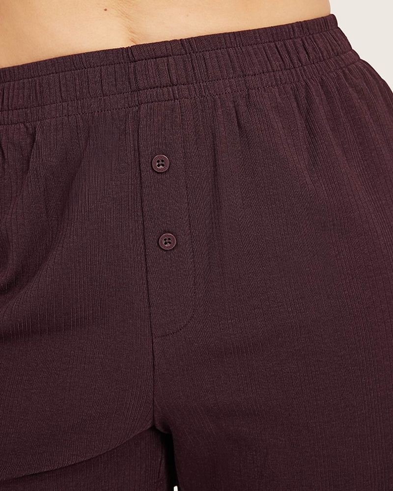 AiraRib Lounge Shorts in Mulberry