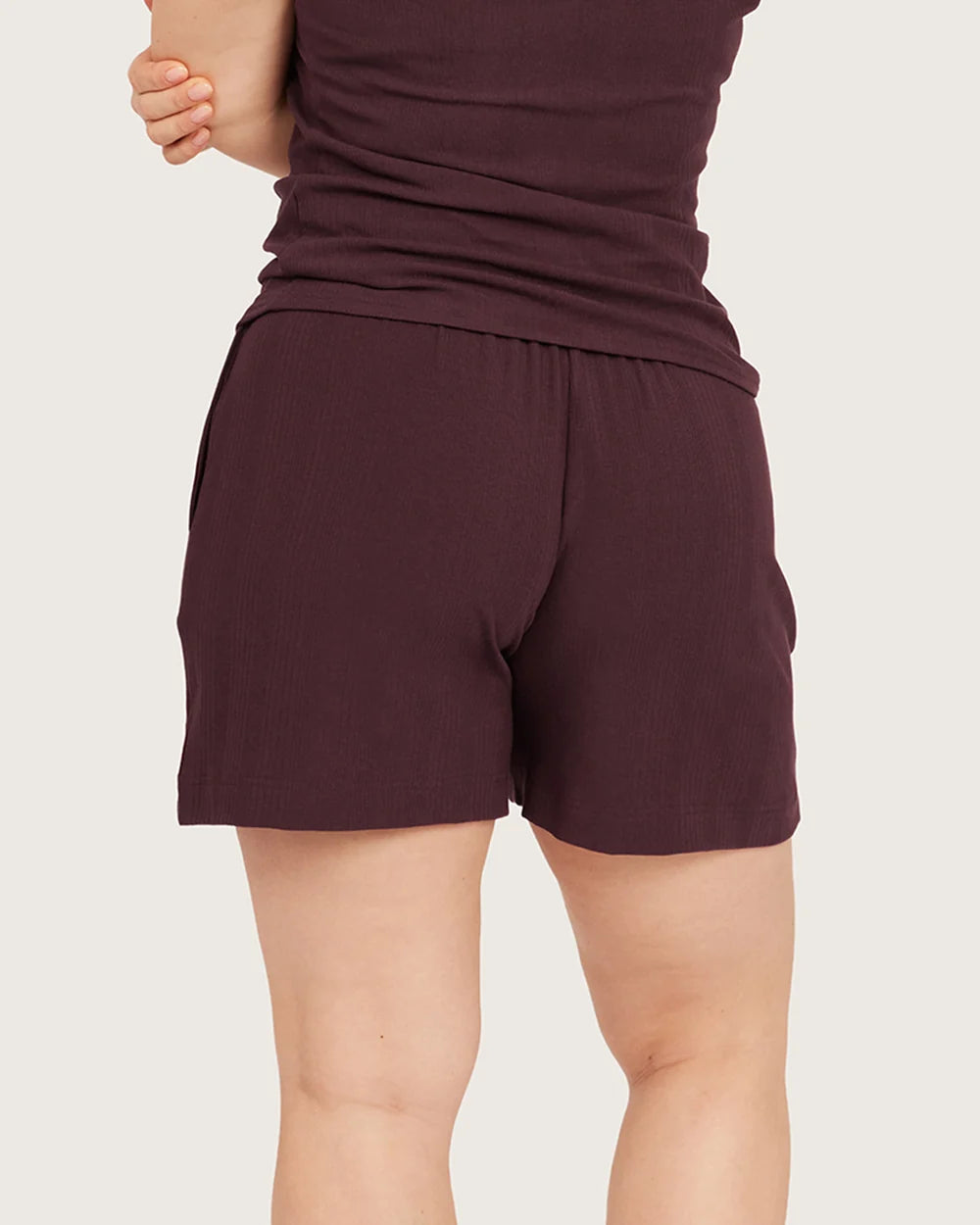 AiraRib Lounge Shorts in Mulberry